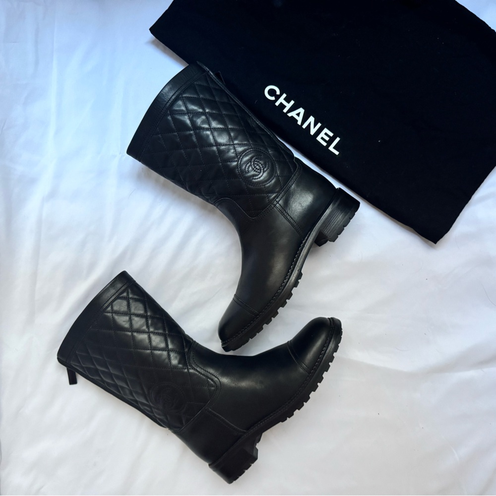Chanel 2014 Interlocking CC logo Rain Boots